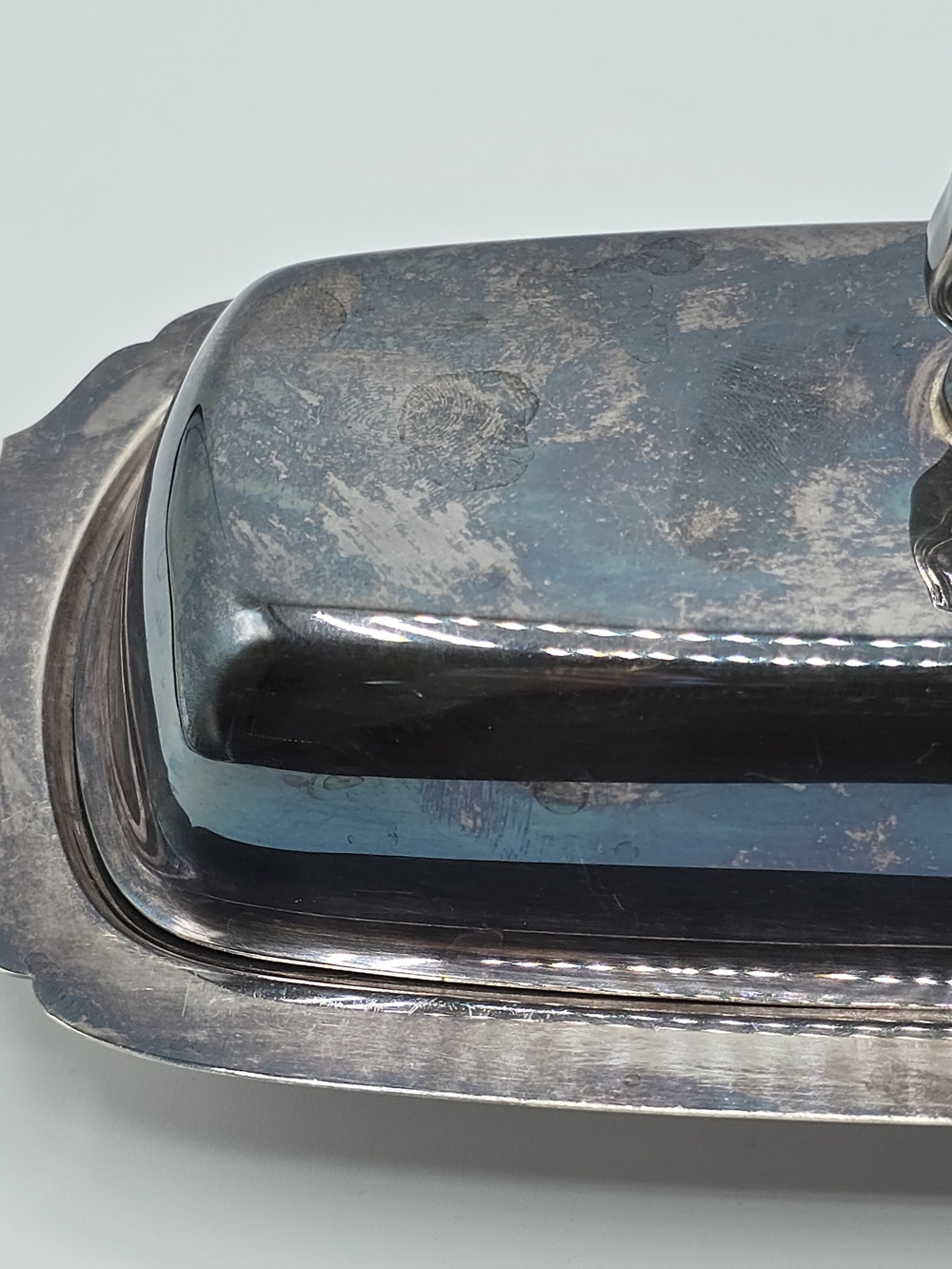 VTG Wallace Silverplate Butter Dish w/Lid & Glass Insert, USA Made, Mid Century - Picture 14 of 16